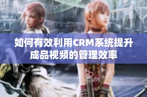 如何有效利用CRM系统提升成品视频的管理效率