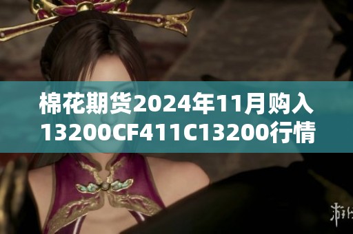 棉花期货2024年11月购入13200CF411C13200行情分析与预测