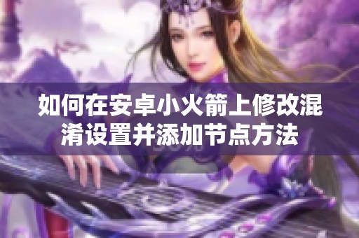 如何在安卓小火箭上修改混淆设置并添加节点方法