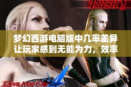 梦幻西游电脑版中几率差异让玩家感到无能为力，效率低下问题突出