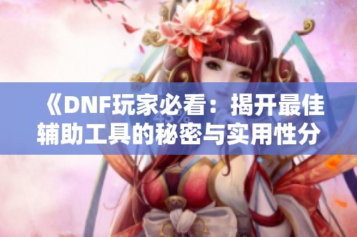 《DNF玩家必看：揭开最佳辅助工具的秘密与实用性分析》