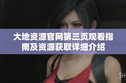 大地资源官网第三页观看指南及资源获取详细介绍