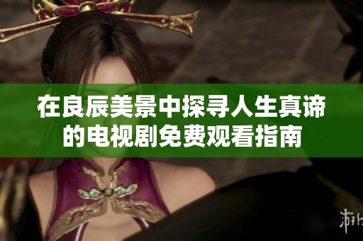 在良辰美景中探寻人生真谛的电视剧免费观看指南