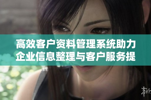 高效客户资料管理系统助力企业信息整理与客户服务提升